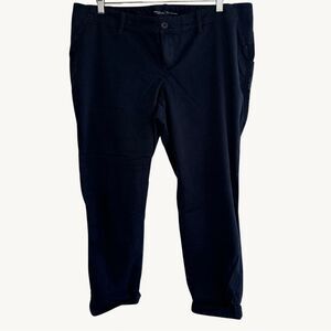 NWT Gap Maternity Best Girlfriend Navy Blue Khaki Pants Inset Panel Size 16